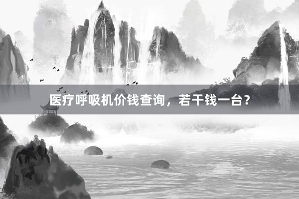 医疗呼吸机价钱查询，若干钱一台？